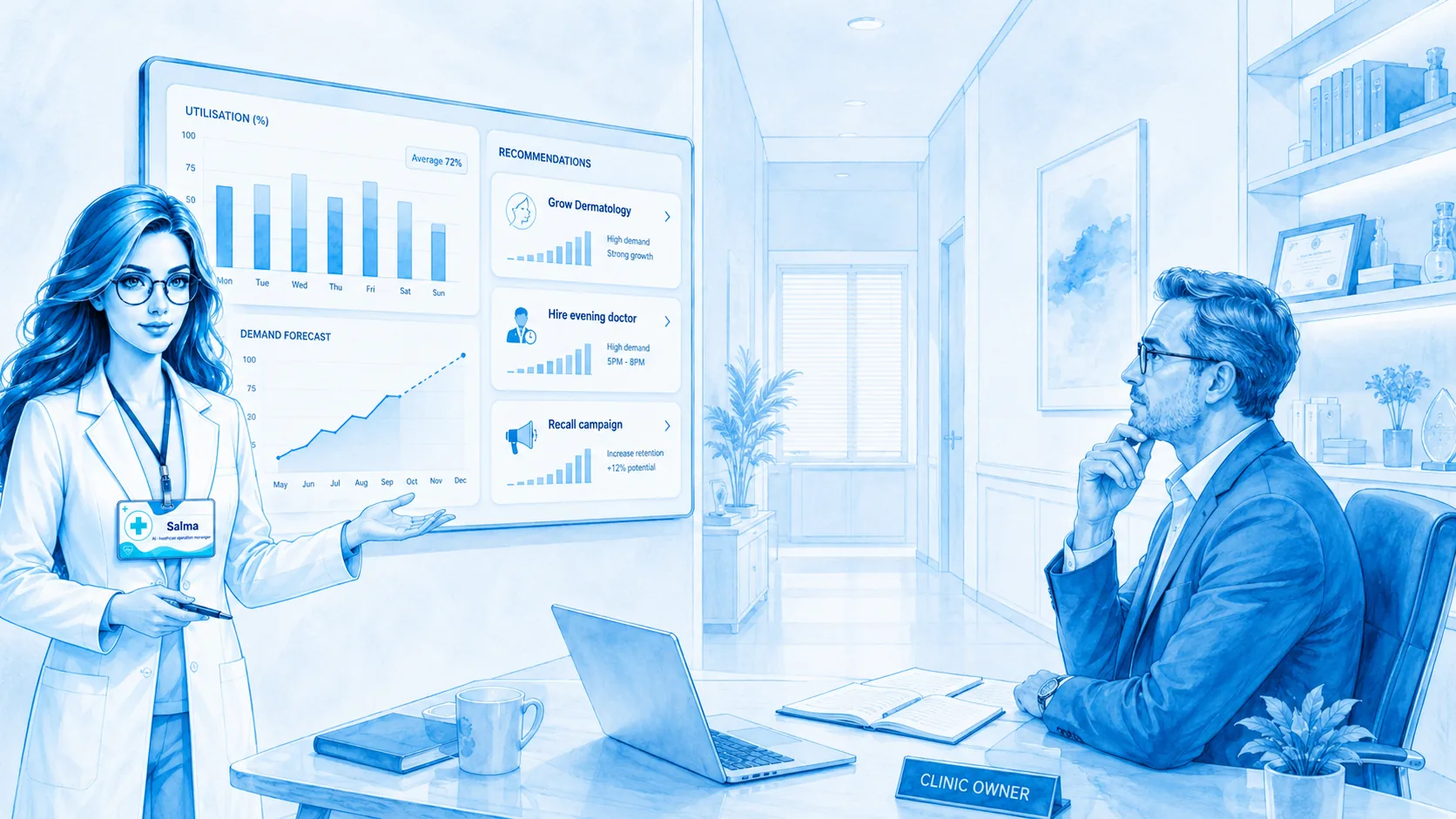 Salma, an illustrated AI colleague for your business